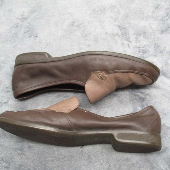 Bally Dress Shoes Mens 8 E Brown Leather Slip‎ On Switzerland Rare Two Tone main image 10